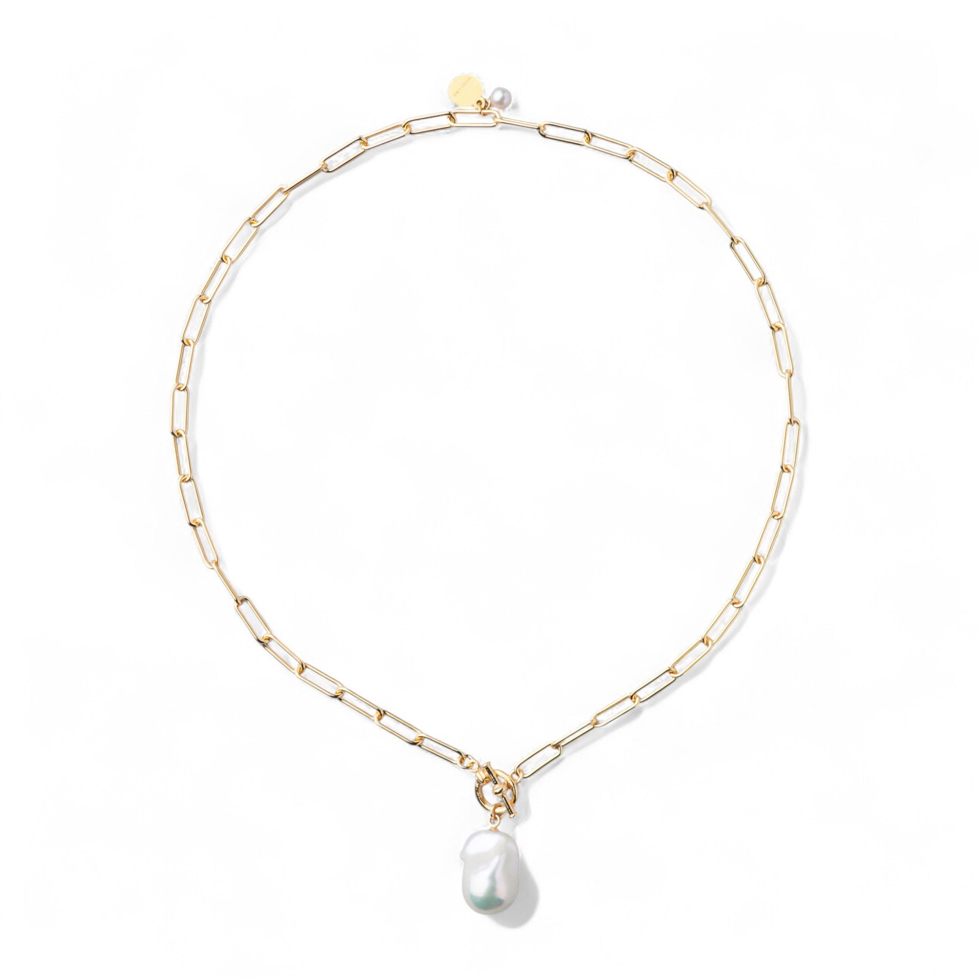 Mireille】ミレイユバロックパールチェーンネックレス 淡水真珠12mmUP