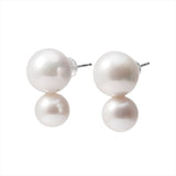 【Double】Freshwater Double Earrings / Earrings Freshwater Pearl 9.0-9.5mm/11-12mm K14WG/SV(marlena-fwp-double)