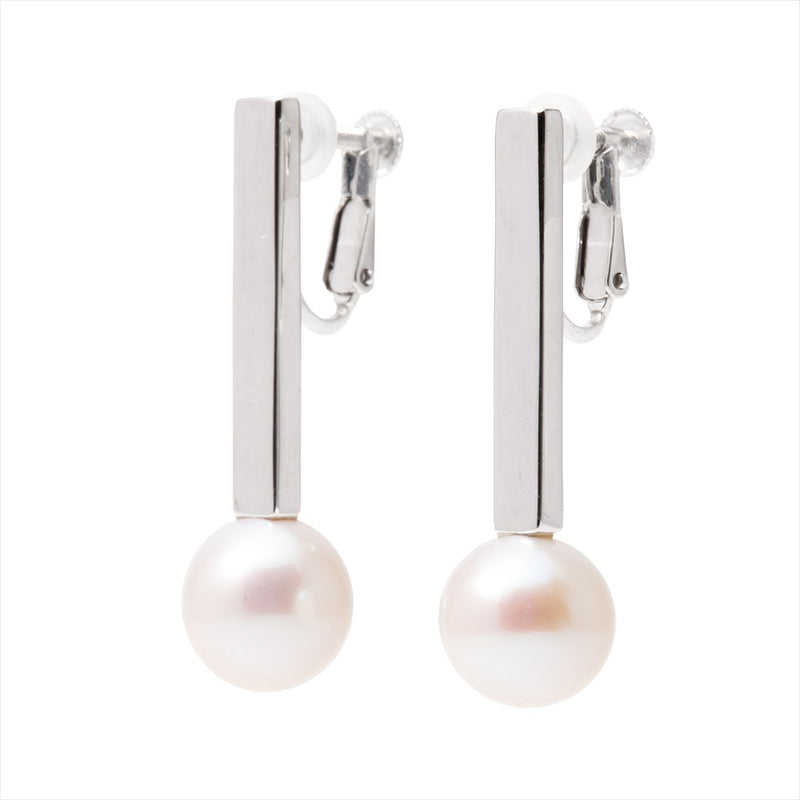 【Rectangle】Rectangle Earrings / Earrings Freshwater Pearl 10mmUP Silver / K18WG(marlena-rectangle-silver)