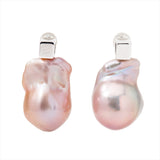 【Carre】 Carre Oyster Baroque Pearl Earrings, Freshwater Pearl 13mmUP Silver/K18WG (marlena-53-6360)