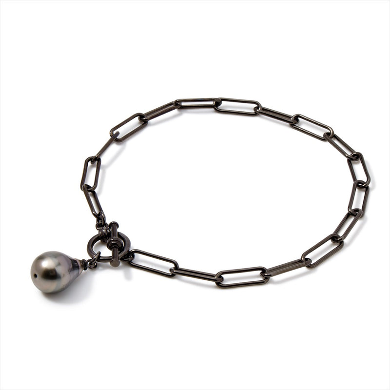 【NOIR/Marielle】 Noir Marielle Baroque Pearl Chain Bracelet 10mmUP South Sea Black Pearl 17cm/19cmSilver (Black Rhodium)(marlena-marielle-tahichi)