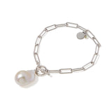 Freshwater Pearl Baroque Chain Bracelet 12mmUP/17cm/ 19cm Silver　（marlena-55-762）