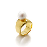White South Sea Pearl 11mmUP Margot Ring Silver (Gold Plate)  (marlena-51-2963）