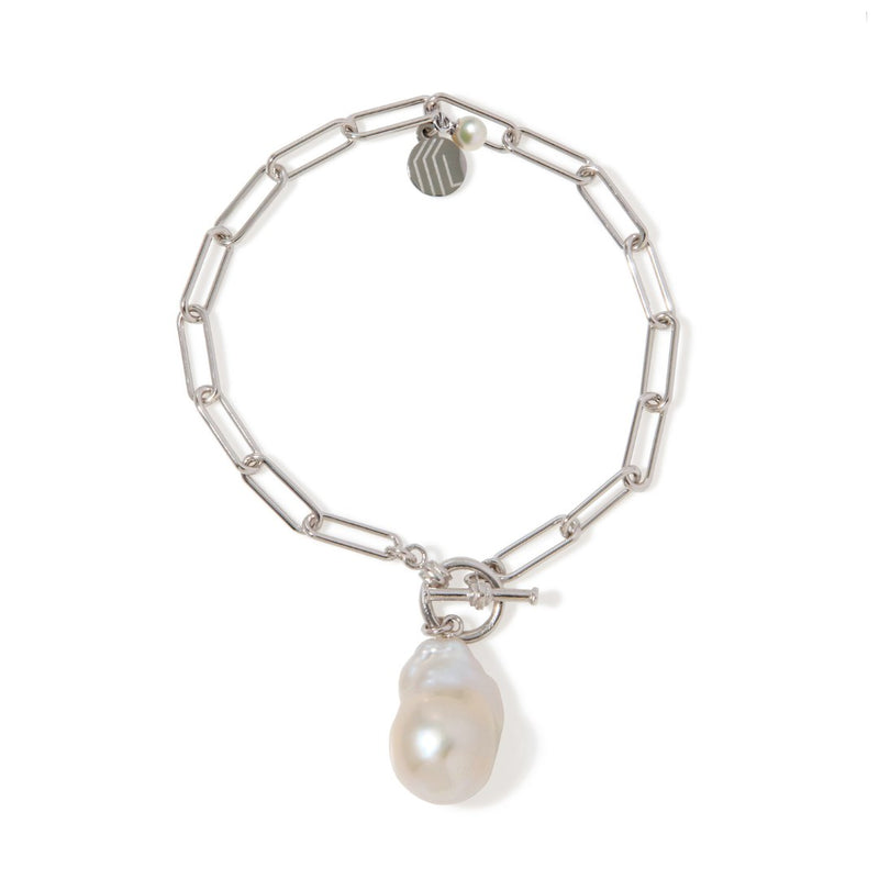 Freshwater Pearl Baroque Chain Bracelet 12mmUP/17cm/ 19cm Silver　（marlena-55-762）