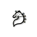 【Cheval】シュヴァルブローチ(S)　あこや黒真珠4.5-5.0mm Silver(marlena-54-1056)