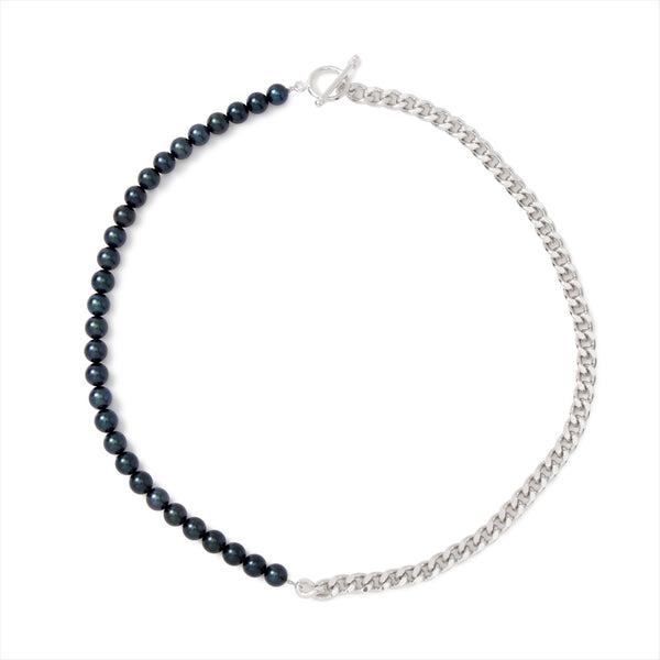【Martine】Martine necklace Akoya black pearl 7.0-7.5mm Silver 50cm(marlena-50-2265)