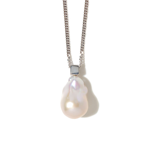 Freshwater Pearl Baroque Pearl 12mmUP Carre Pendant Silver (marlena-52-8594)