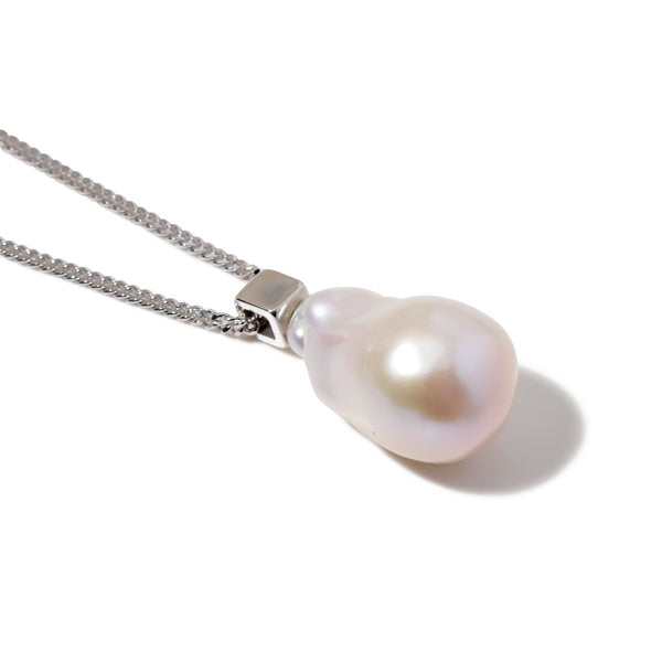 Freshwater Pearl Baroque Pearl 12mmUP Carre Pendant Silver (marlena-52-8594)