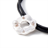 【Maya】Maya Leather Choker Necklace Akoya Pearl 3.0mmUP (marlena-52-9655)