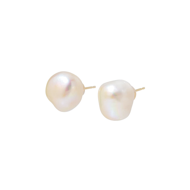 Freshwater Pearl 11-12mm   Baroque  Pierce Baroque Pearl Earring (Pair) K14WG (marlena-53-5833)