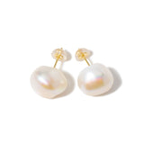 Freshwater Pearl 11-12mm   Baroque  Pierce Baroque Pearl Earring (Pair) K14WG (marlena-53-5833)