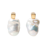 Freshwater Pearl 12mmUP  Carre Pierce Baroque Pearl Carre Earring  Silver/K18YG (marlena-53-5835)