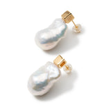 Freshwater Pearl 12mmUP  Carre Pierce Baroque Pearl Carre Earring  Silver/K18YG (marlena-53-5835)