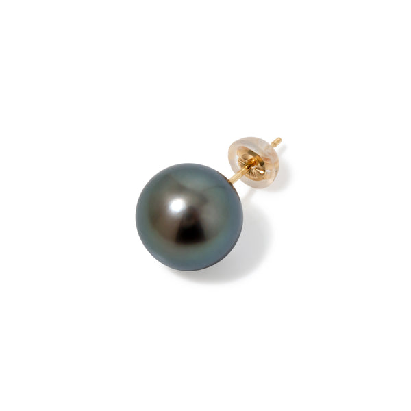 MARLENA】スタッドパールピアス シングル(片耳)南洋黒蝶真珠 10-11mm