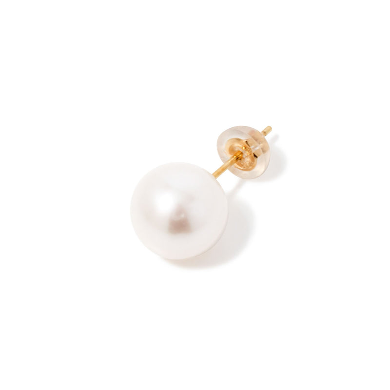 【MARLENA]】Stud Pearl Earrings Single (one ear) Freshwater Pearl 9.0-9.5mm K18/K14WG (marlena-53-6839)