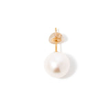 【MARLENA]】Stud Pearl Earrings Single (one ear) Freshwater Pearl 9.0-9.5mm K18/K14WG (marlena-53-6839)