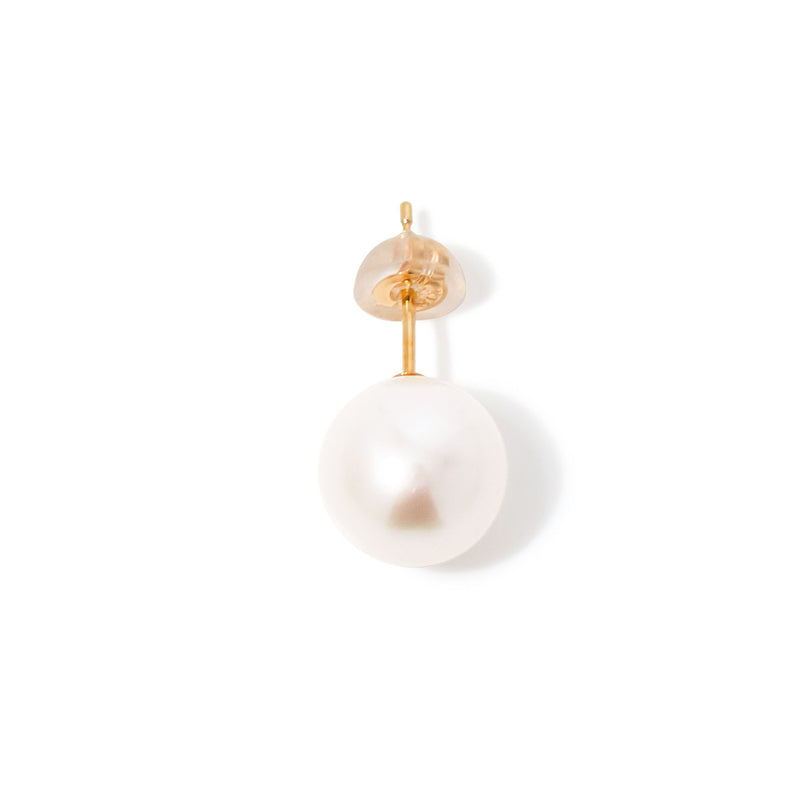 【MARLENA]】Stud Pearl Earrings Single (one ear) Freshwater Pearl 9.0-9.5mm K18/K14WG (marlena-53-6839)