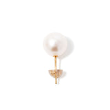 【MARLENA]】Stud Pearl Earrings Single (one ear) Freshwater Pearl 9.0-9.5mm K18/K14WG (marlena-53-6839)