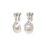 【Carre】Carre Baroque Pearl Earrings, freshwater Pearl 12mmUP Silver (marlena-53-6848)