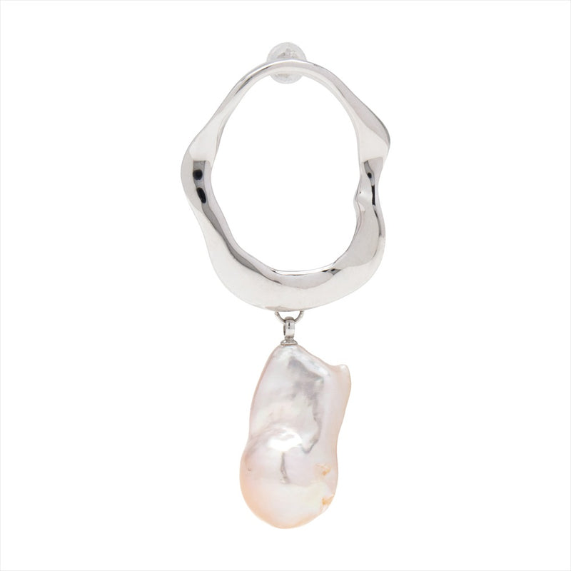 【Marissa】 Marissa Earrings Outside Single (One ear) Freshwater Pearl 12mmUP Silver/K18WG (marlena-53-6993)