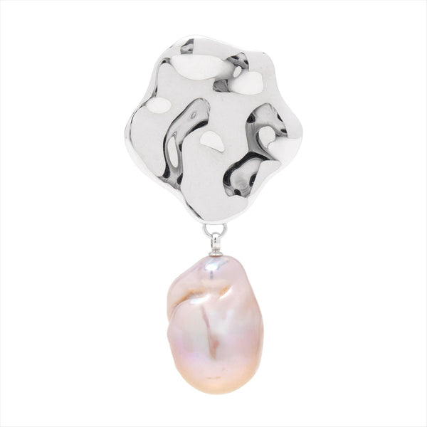 【Shell Motif】 Shell Motif Pierced Earrings Outside, Single (one ear), Freshwater Pearl 12mmUP Silver/K18WG (marlena-53-6994)
