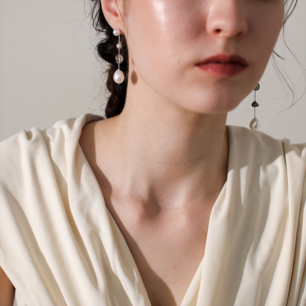 Michèle】ミシェルステーションピアス Pt / Silver(marlena-53
