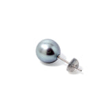 【MARLENA]】Stud Pearl Earrings Single (one ear) Chocolate South Sea Black Pearl 11mmUP K18/K14WG (marlena-53-6840)