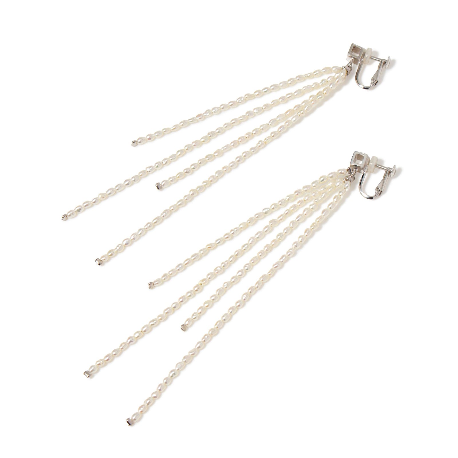Carre】キャレフリンジピアス /イヤリング 淡水真珠2.0-2.5mm Silver 