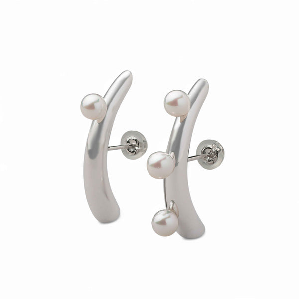 【Mois】ムアピアス　あこや真珠4.5-5.0mm  Silver/Pt(marlena-53-8229)