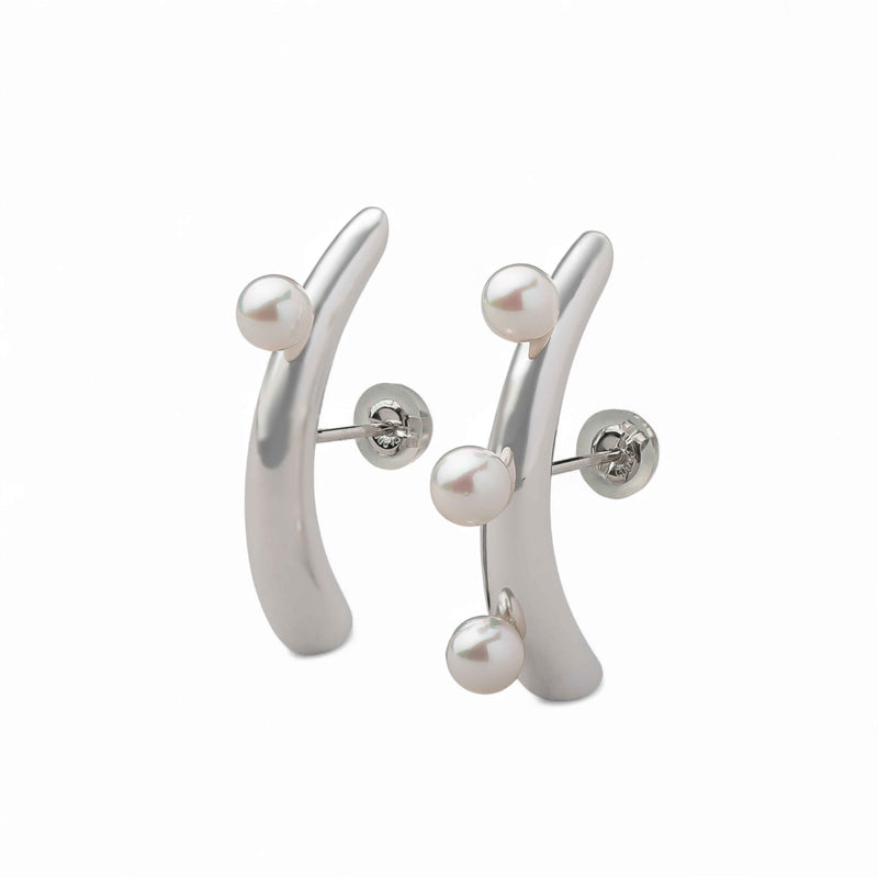 【Mois】ムアピアス　あこや真珠4.5-5.0mm  Silver/Pt(marlena-53-8229)