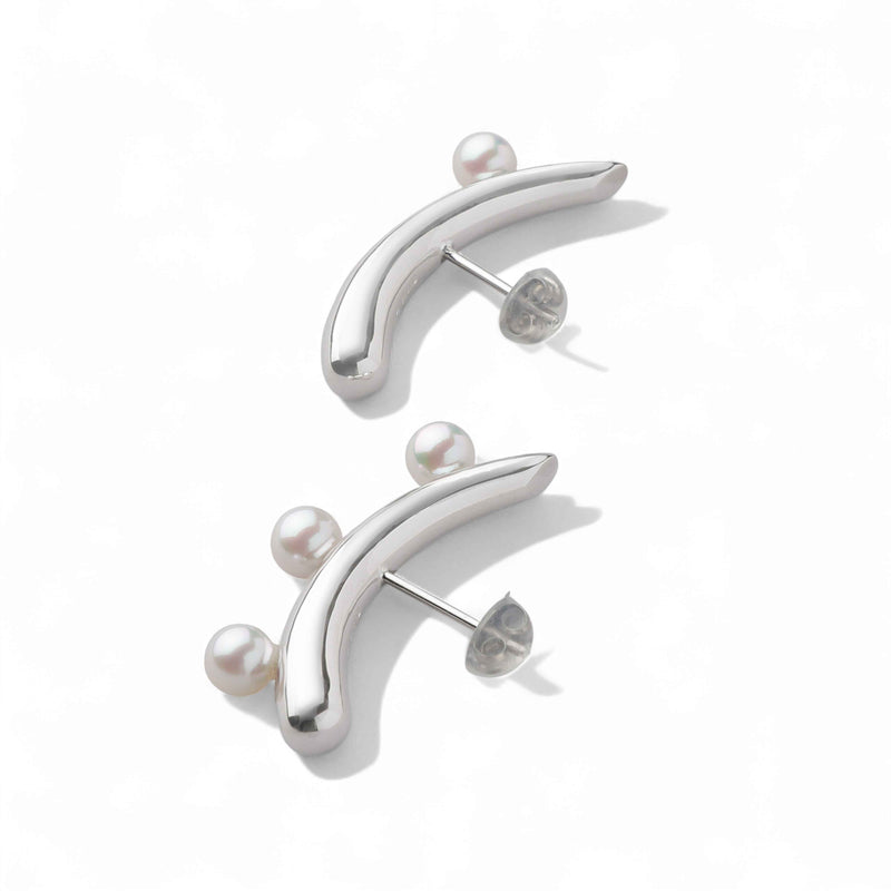 【Mois】ムアピアス　あこや真珠4.5-5.0mm  Silver/Pt(marlena-53-8229)