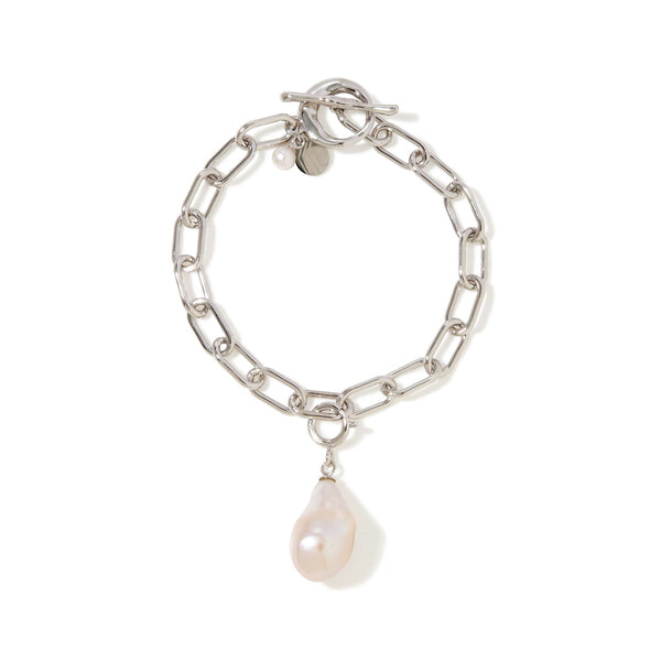 Freshwater Pearl Baroque Mila Bracelet 17-20mm/19㎝ Silver (marlena-55-753)