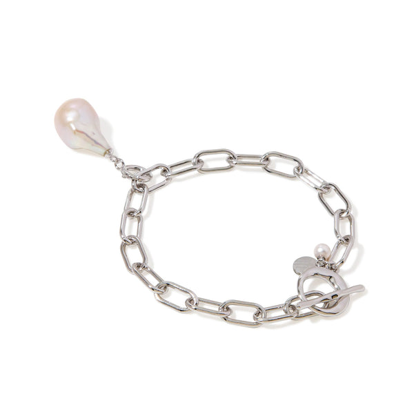 Freshwater Pearl Baroque Mila Bracelet 17-20mm/19㎝ Silver (marlena-55-753)