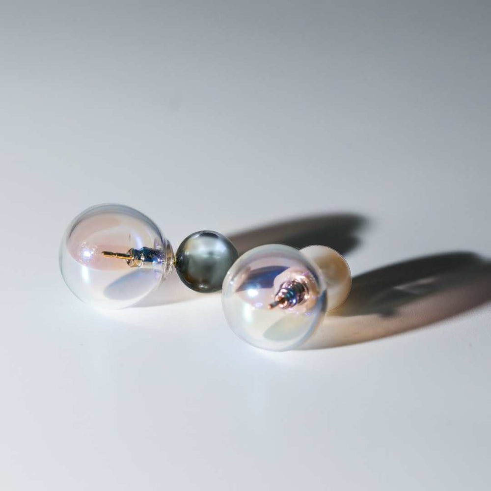 HARIO×MARLENA】ガラスバックキャッチ (片耳)アンバーカラー(marlena