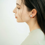 【MARLENA】 Stud Pearl Earrings Single (one ear) 11mmUP South Sea White Pearl Gold K18/K14WG (marlena-53-6849)