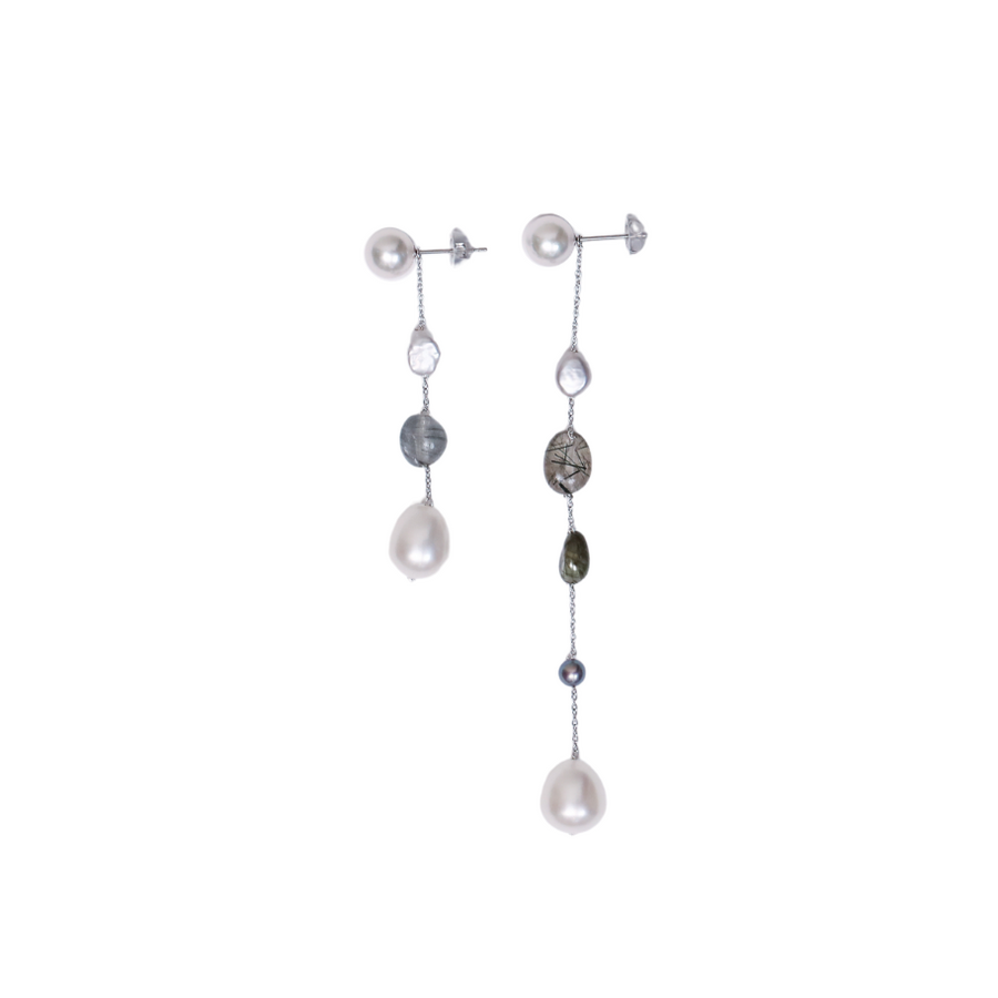 Michèle】ミシェルステーションピアス Pt / Silver(marlena-53
