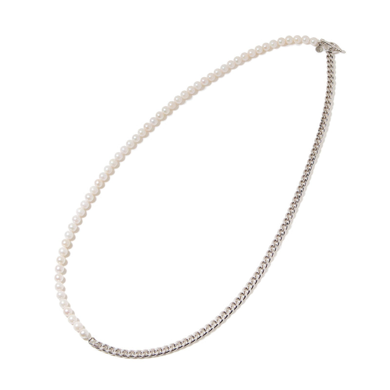 Akoya Pearl Necklace Men's Pearl 7.5-8.0mm 80㎝ Silver (marlena-50-2226)