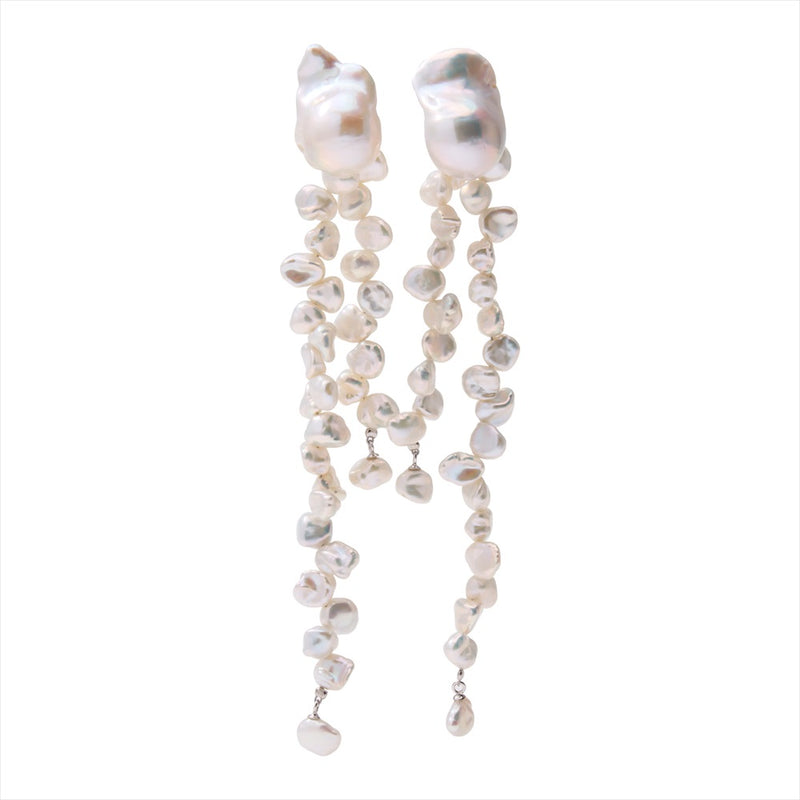 【Cleo】 Cleo Charm Earrings - Freshwater Pearl 12mmUP/6.0-8.0mm/K14WG(marlena-cleo-pi)