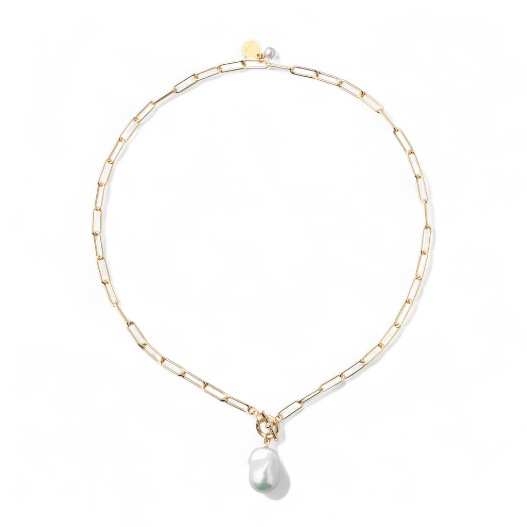 Mireille】ミレイユバロックパールチェーンネックレス 淡水真珠12mmUP