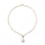 【Mireille】ミレイユバロックパールチェーンネックレス 淡水真珠12mmUP Silver(ゴールドプレート)  (marlena-50-2223)