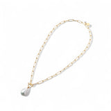 【Mireille】ミレイユバロックパールチェーンネックレス 淡水真珠12mmUP Silver(ゴールドプレート)  (marlena-50-2223)