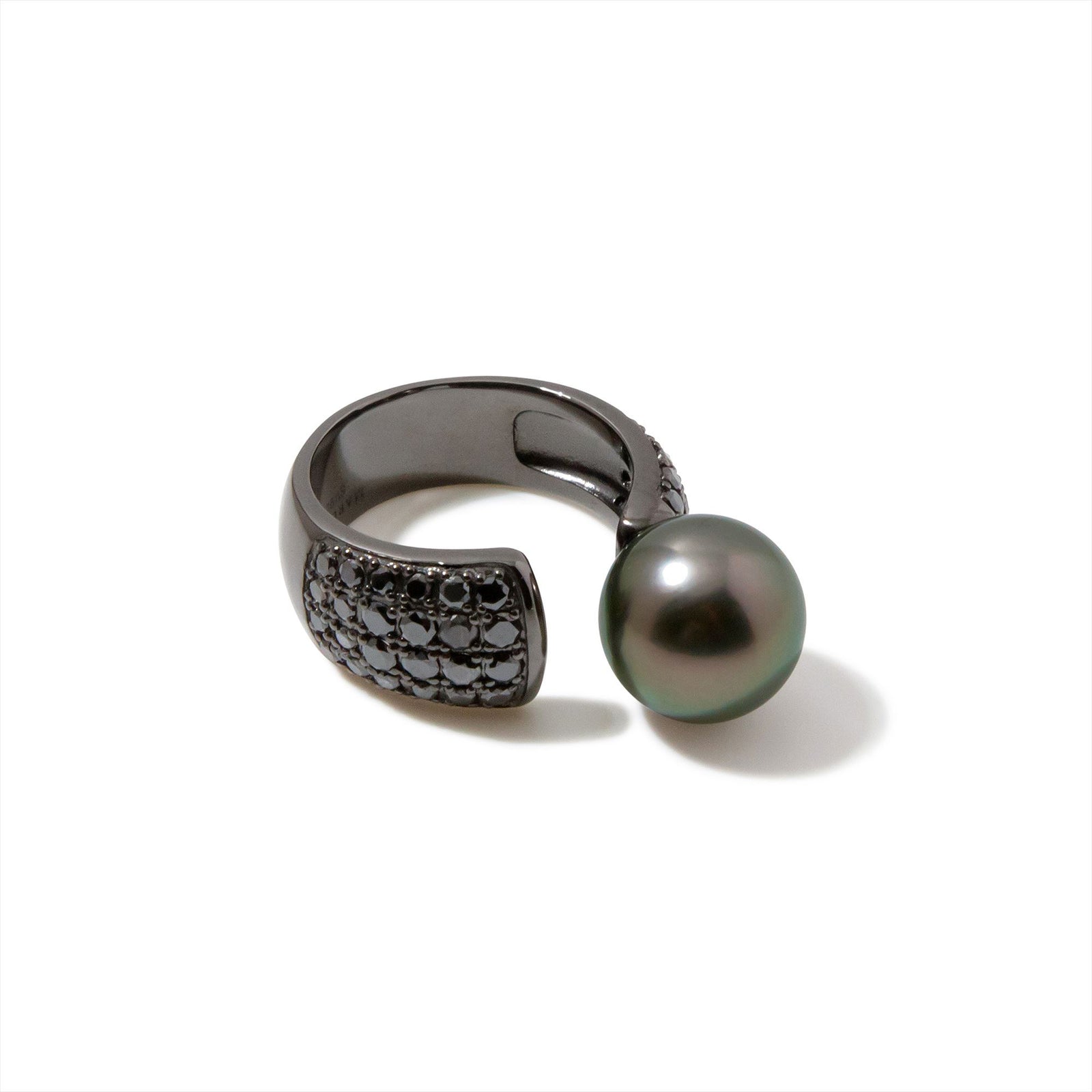 no.036 黒蝶貝とmottle ring NOIR /Moitie】ノワール モワティエリング 南洋黒蝶真珠 10mmUP Silver