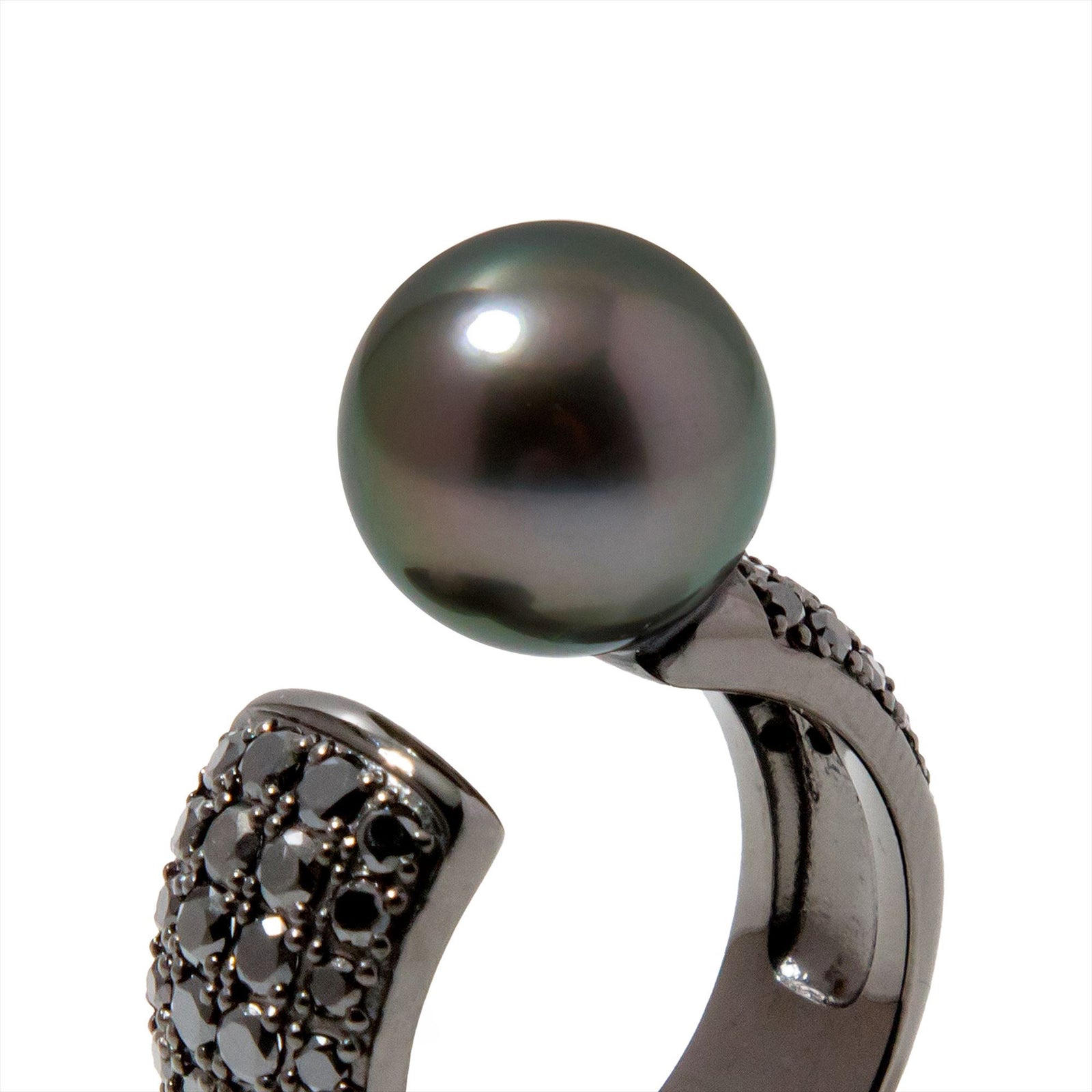 no.036 黒蝶貝とmottle ring NOIR /Moitie】ノワール モワティエリング 南洋黒蝶真珠 10mmUP Silver