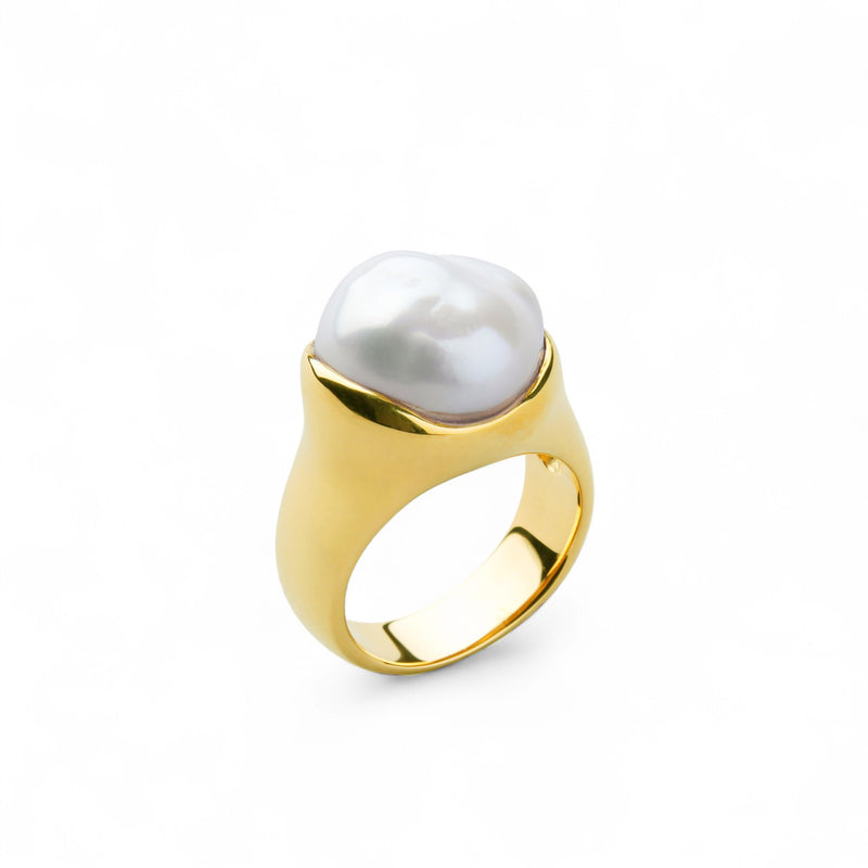 【Arrondi】アロンディリング 淡水真珠12mmUP Silver(ゴールドプレート)(marlena-51-3687)