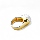 【Arrondi】アロンディリング 淡水真珠12mmUP Silver(ゴールドプレート)(marlena-51-3687)