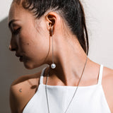 White South Sea Pearl 11mmUP Manon Earring/ Down Pearl Single (One Ear)　 K10WG/Silver(marlena-53-5527)