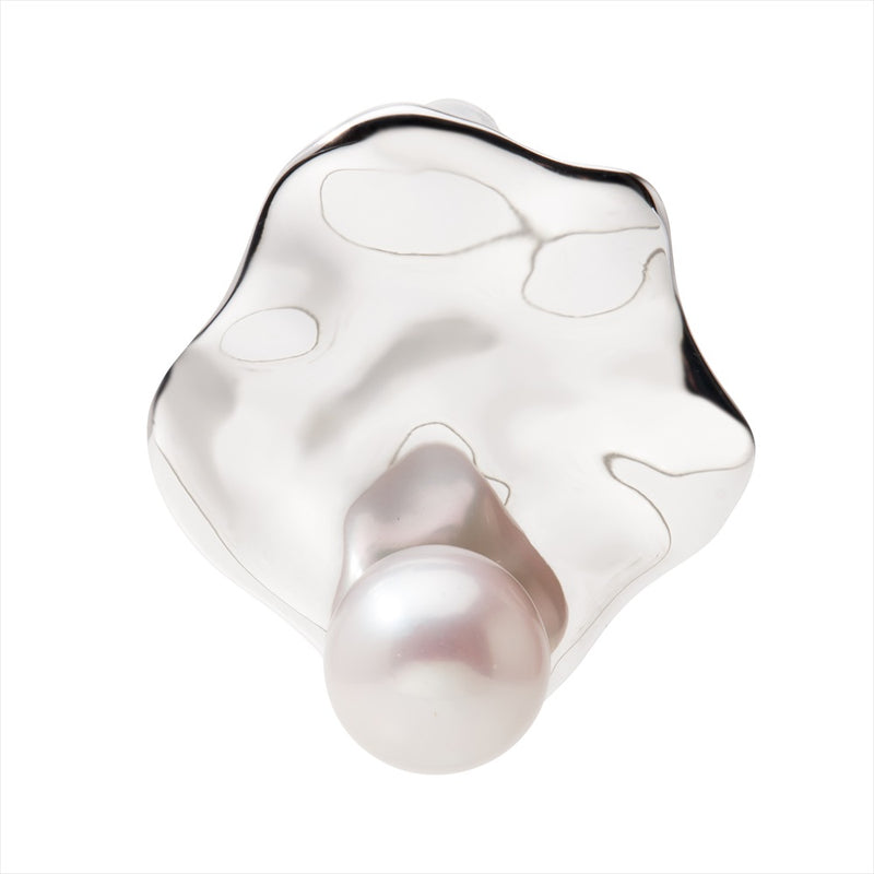 【Shell Motif】Pearl Earrings Inside One Ear, Freshwater Pearl 10mmUP Silver (marlena-53-7126)