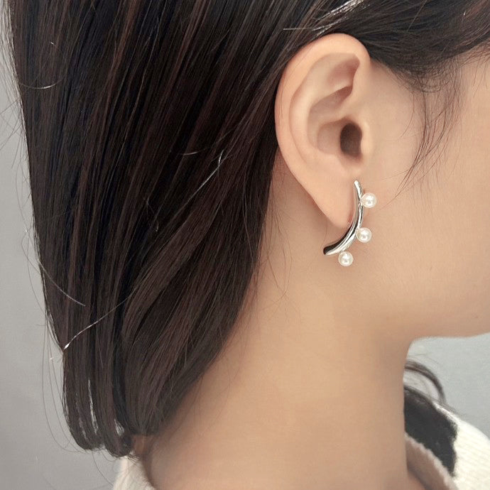 【Mois】ムアピアス　あこや真珠4.5-5.0mm  Silver/Pt(marlena-53-8229)
