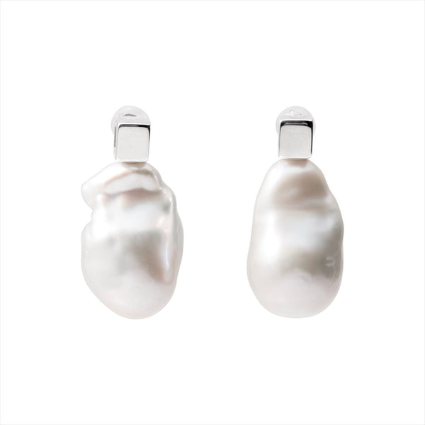【Carre】Carre Baroque Pearl Earrings - Freshwater Pearl 12mmUP / K18WG (marlena-carre-wg-pi)