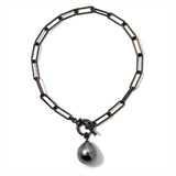 【NOIR/Marielle】 Noir Marielle Baroque Pearl Chain Bracelet 10mmUP South Sea Black Pearl 17cm/19cmSilver (Black Rhodium)(marlena-marielle-tahichi)